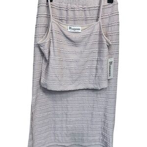 No Boundaries Tan Knit Tank & Skirt Set
